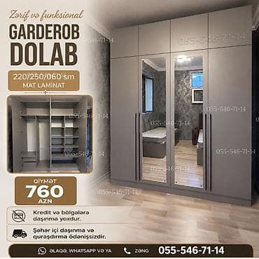 ucuz dolab: Zərif və funksional gardirob dolabı Ölçülər: 220/250/60 sm — 1