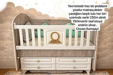 Oğlan və qız üçün, İşlənmiş, Dördbucaq, Beşik, Dəst ilə, Matras ilə, Yellənmə mexanizmsiz