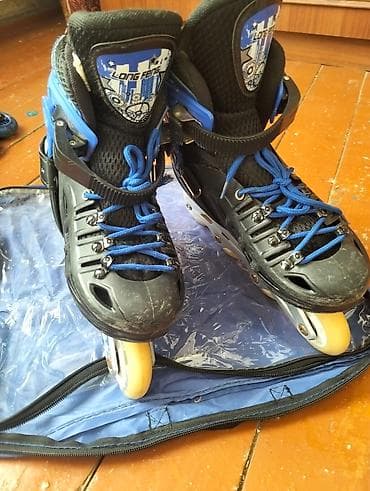 Long Feng markalı inline konki - Rəng: qara-mavi - Bağlama sistemi