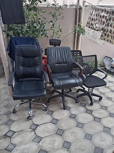 Ofis oturacaqları: Təkərli, Qolları tənzimlənmir, Süni dəri — 1