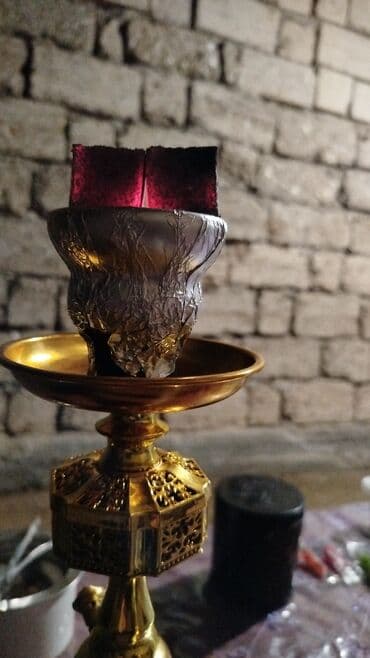 xonça şəkli çəkmək: Mini nargilə dəsti Komplekt: - Dekorlu şüşə kolba və qızılı metal — 4