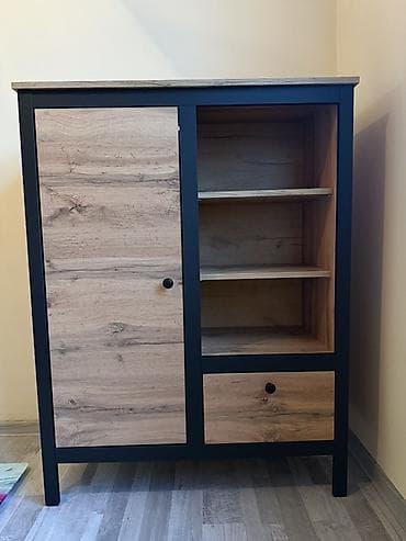kamotlar mebel: Yeni, 1 qapı, Siyirməli, Qəhvəyi, Taxta, Açılan, Düz dolab — 3