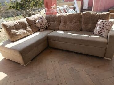 спальная мебель в баку цены: Угловой диван, Раскладной, Ткань — 2