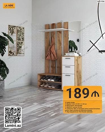 dolab ofis: Dəhliz dolabı – La Mini (Kod: 1734) - Ölçü: D 40 × H 200 × E 120 sm - — 1