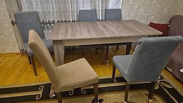 Qonaq otağı üçün, İşlənmiş, Kvadrat masa, 6 stul lalafo.az -da Qonaq otağı üçün, İşlənmiş, Kvadrat masa, 6 stul