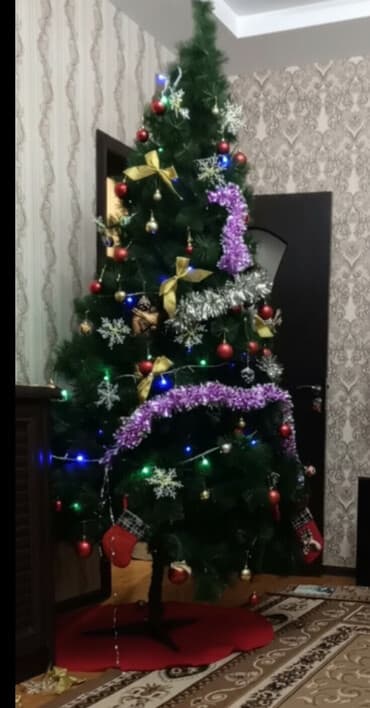 Yolka ağacı – bəzədilmiş komplekt - Təxminən 2,2–2,4 m hündürlükdə lalafo.az -da Yolka ağacı – bəzədilmiş komplekt - Təxminən 2,2–2,4 m hündürlükdə