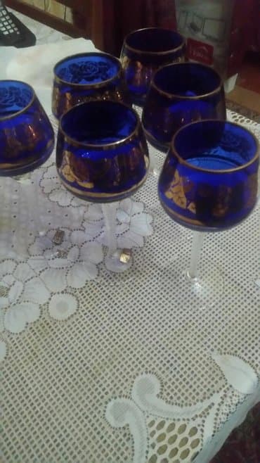 nerj qablar: Qədəhlər, rəng - Göy — 3