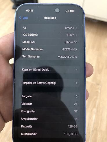 iphone 8x: IPhone 16, 128 GB, Mavi, Simsiz şarj, Face ID — 6