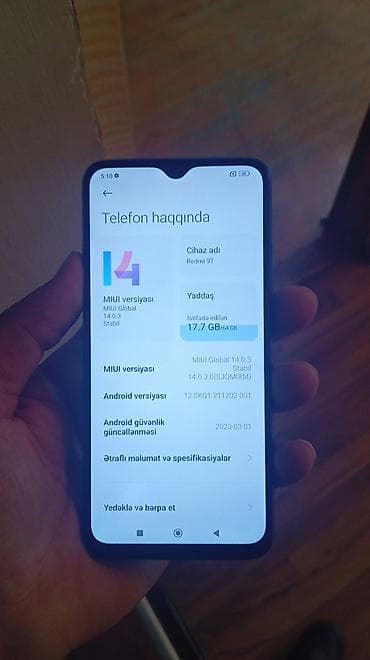 Redmi 9T, 64 GB, rəng - Göy, Barmaq izi, İki sim kartlı — 1