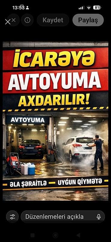 Дачи: İcarəyə avtoyuma sahəsi Avtoyuma məkanı icarəyə verilir. Tam — 1