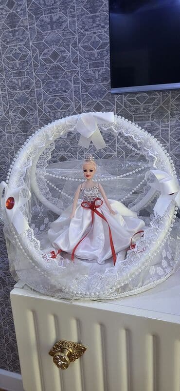 хонча на нишан: Xonça və nişan dəsti – əl işi, zərif dekorlarla - Böyük xonça qutusu — 4