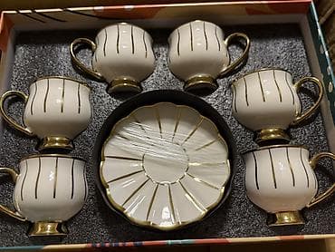 kofe dəsti: Qəhvə dəsti, rəng - Ağ, Farfor, 6 nəfərlik — 2