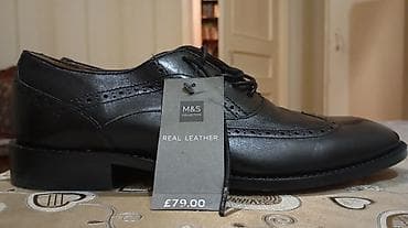 M&S Collection kişi ayaqqabısı – real dəri - Model: klassik broq — 2
