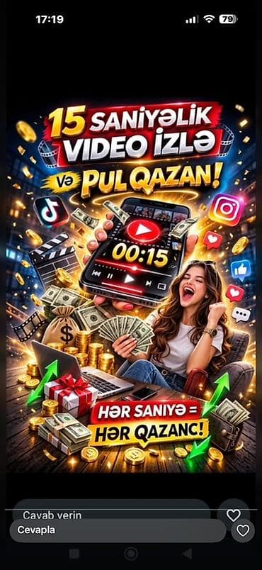 yasamalda daye isi axtariram: 15 saniyəliyə video izlə və pul qazan! Mobil tətbiq vasitəsilə qısa — 1