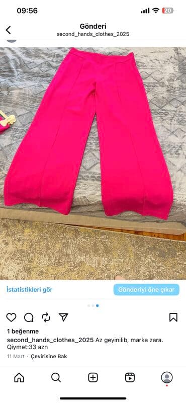 nostril qiymeti: Şalvar, Zara, M, rəng - Çəhrayı — 1