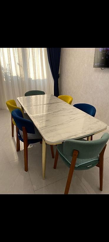 Qonaq otağı üçün, Açılmayan, Dördbucaq masa, 6 stul