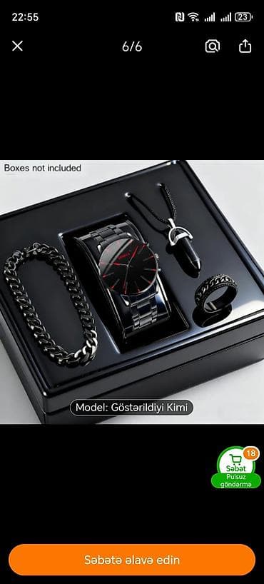 Klassik Saat dəsti, rəng - Qara