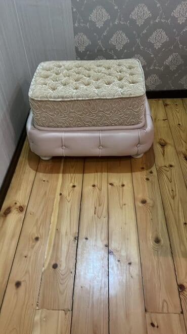 светлого голубой пуфик: Pufik oturacaq, Süni dəri, rəng - Çəhrayı — 1