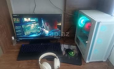 komputer dest: Masaüstü oyun/ofis kompüteri – ağ şüşəli korpus, RGB soyutma ilə — 1