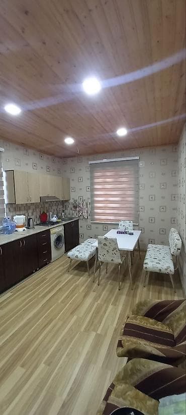 stullar ev ucun: Yemək masası dəsti: düzbucaqlı masa, 2 ədəd skamya və 2 ədəd stul — 1