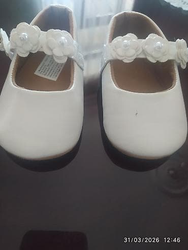 25 razmer: 20 21 razmer Ağ rəngli körpə qız balerinka ayaqqabıları - Model: Mary — 2