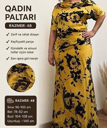 ev geyimler: Qadın paltarı – Razmer: 48 - Zərif və rahat dizayn - Keyfiyyətli — 1