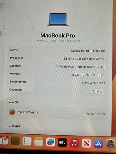 macbook pro 2017 i5: Təcili satılır! Apple MacBook Pro 13” 2017 Tam seliqeli. Arxasi bele — 8