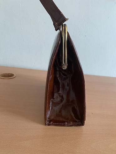 parça çanta: Kolleksionerlerin nezerine! Qedimi Klassik üslubda tund rengdə qəhvəyi — 5