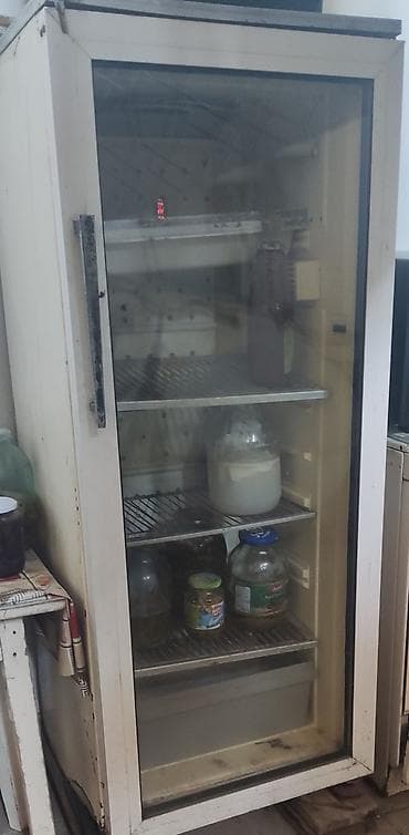 soyuducular ev: Şüşə qapılı vitrin tipli soyuducu - Uzun, təkqapılı model; ön tərəfi — 1