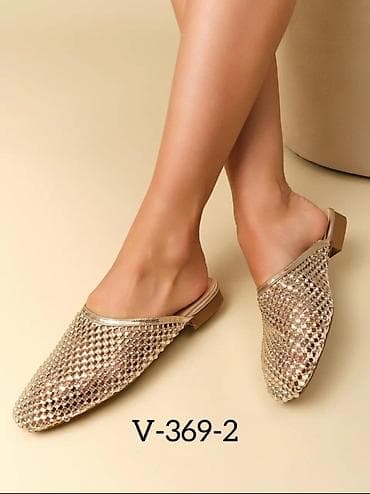 qizi: Qadınlar üçün parlaq daşlı muller (model: V-369-2) - Stil: Açıq — 1