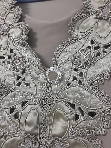 Женская одежда: Qadın üçün elegant kofta/kardiqan - Rəng: bej-qəhvəyi ton - Ölçü: 40 — 2