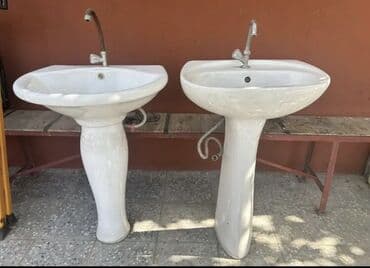 Təmizləyici vasitələr: Ayaqüstü lavabo dəsti - Material: ağ keramika (pedestal ayaq + əsas — 8