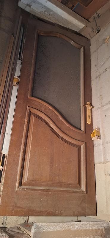 taxta ceper: Məhsul: Şüşəli taxta qapı - Material: massiv taxta (təbii ağac) — 2