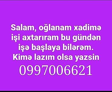 Xadimə xidməti – oğlan işçi - Gündəlik ev təmizliyi və səliqə -