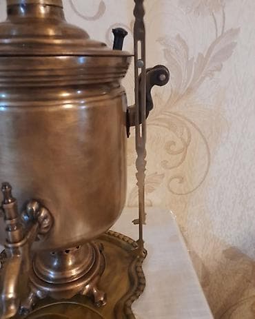 su ceni ikinci el: Misin (pirinç) samovar dəsti - Material: bürünc/pirinç tonlu metal — 6