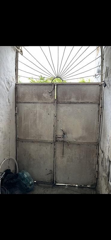 darvaza sekilleri: Dəmir Həyət darvazası, Mexaniki, Şəbəkə ilə, rəng - Boz — 2