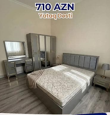 Yataq Dəsti – 710 AZN Müasir, minimal dizaynlı boz rəngli yataq otağı lalafo.az -da Yataq Dəsti – 710 AZN Müasir, minimal dizaynlı boz rəngli yataq otağı