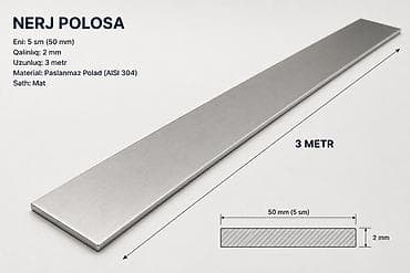 nerj profil: Nerj Polosa – paslanmaz polad zolaq - Material: Paslanmaz polad AISI — 2