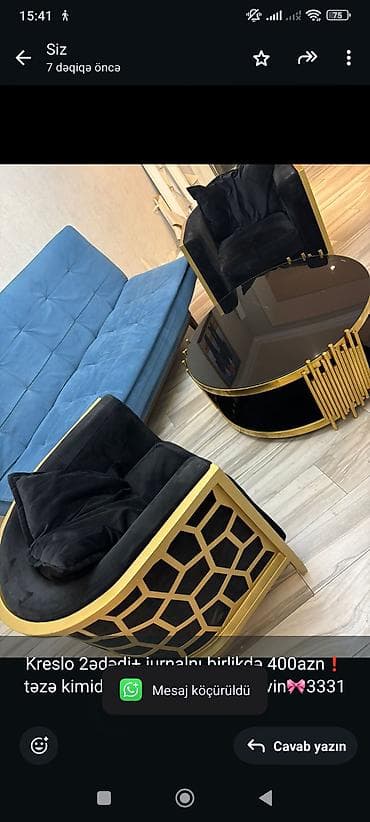 Kreslo 2ədədi+ jurnalnı birlikdə 400azn❗ təzə kimidir Ünvan Masazır — 1