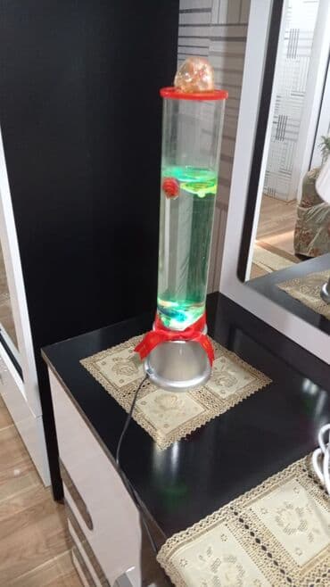 İşıqlandırma: Lavalampa – dekorativ işıqlandırma - Şəffaf silindr korpuslu, maye — 1