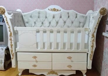 двери бу: Для девочки и мальчика, Четырехугольная, Колыбель, С бортиками, Без матраса, Без механизма качания — 1