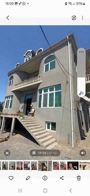 göyçay ev: Satılır: 3 mərtəbəli fərdi yaşayış evi - Ümumi planlama: Zirzəmi + 2 — 3