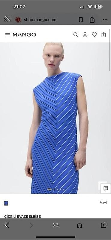 Mango – Zolaqlı evaze geyim (Mavi) - Rəng: parlaq mavi, incə ağ və lalafo.az -da Mango – Zolaqlı evaze geyim (Mavi) - Rəng: parlaq mavi, incə ağ və