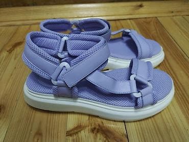 белые босоножки на тракторной подошве: Bənövşəyi qadın sandal modeli. YENIDIR - Rəng: Açıq — 4