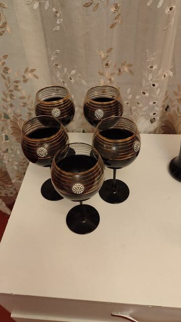 Stəkanlar: Stəkanlar, rəng - Ağ, Şüşə, 6 ədədli dəst, 300 ml, Azərbaycan