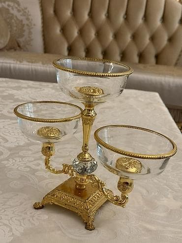 Klassik üslubda masa üstü meyvə–şirniyyat stendi (2 ədəd dəstdə). -