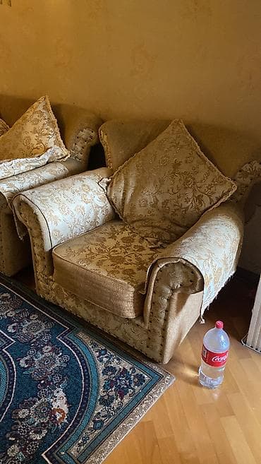 divan krislo: İşlənmiş, 2 kreslo, Bazalı, Açılmayan — 1