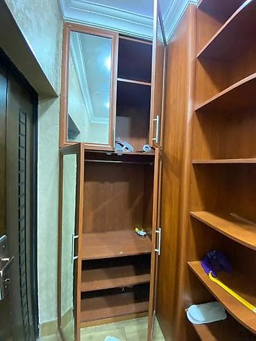 agac sekilleri: İşlənmiş, 6 qapı, Güzgülü, Qəhvəyi, Digər material, Kupe, Düz dolab — 3