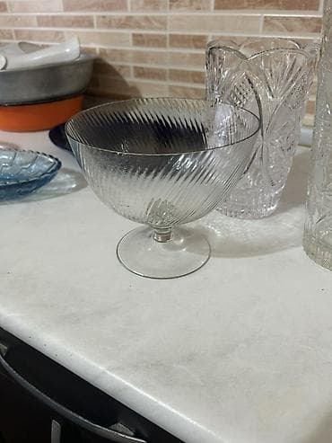 salat qabı: RAZILAŞMA YOLU İLƏ❗️ Şüşə qablar dəsti - 2 ədəd mavi rəngli, oval — 2