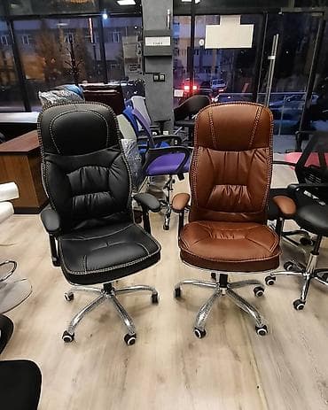 tək stollar: Yeni, Təkərli, Qolları tənzimlənir, Dəri — 10